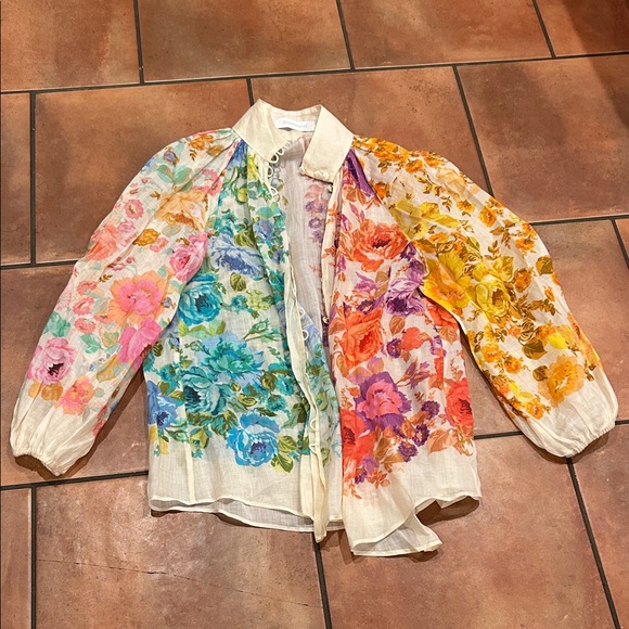 Zimmermann Tops - Zimmermann Multicolor Sheer Blouse